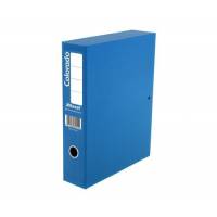 1 X BLUE PLASTIC A4 FOOLSCAP BOX FILE TWIN SPRING 70mm 464556