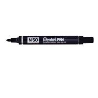 Pentel N50 Permanent Bullet Marker Broad Black Pack of 12 N50-A