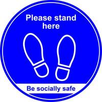 400mm Floor Sign Stand Here Blue