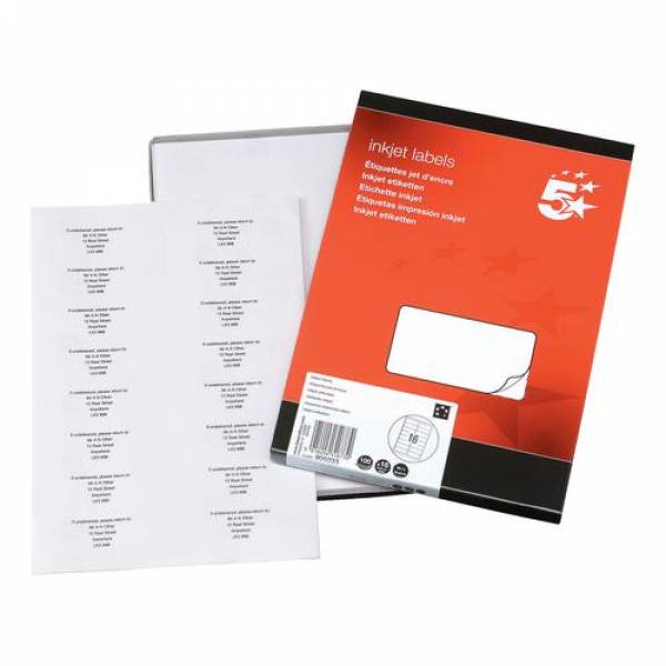 QConnect Multipurpose Labels 99.1x34mm 16 Per Sheet White (Pack of