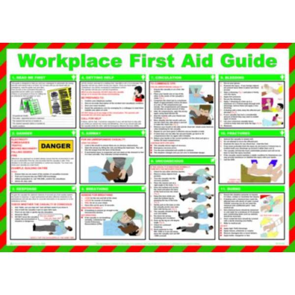 Workplace First Aid Guide Safety Poster (590 x 420mm) made from ...