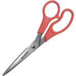 Acme United Corporation Westcott Stainless Steel 8 Straight Scissors - 3.50 Cutting Length - 8 Overall Length - Straight-left/right - Stainless Steel - Pointed Tip - Red, Silver - 1 Each