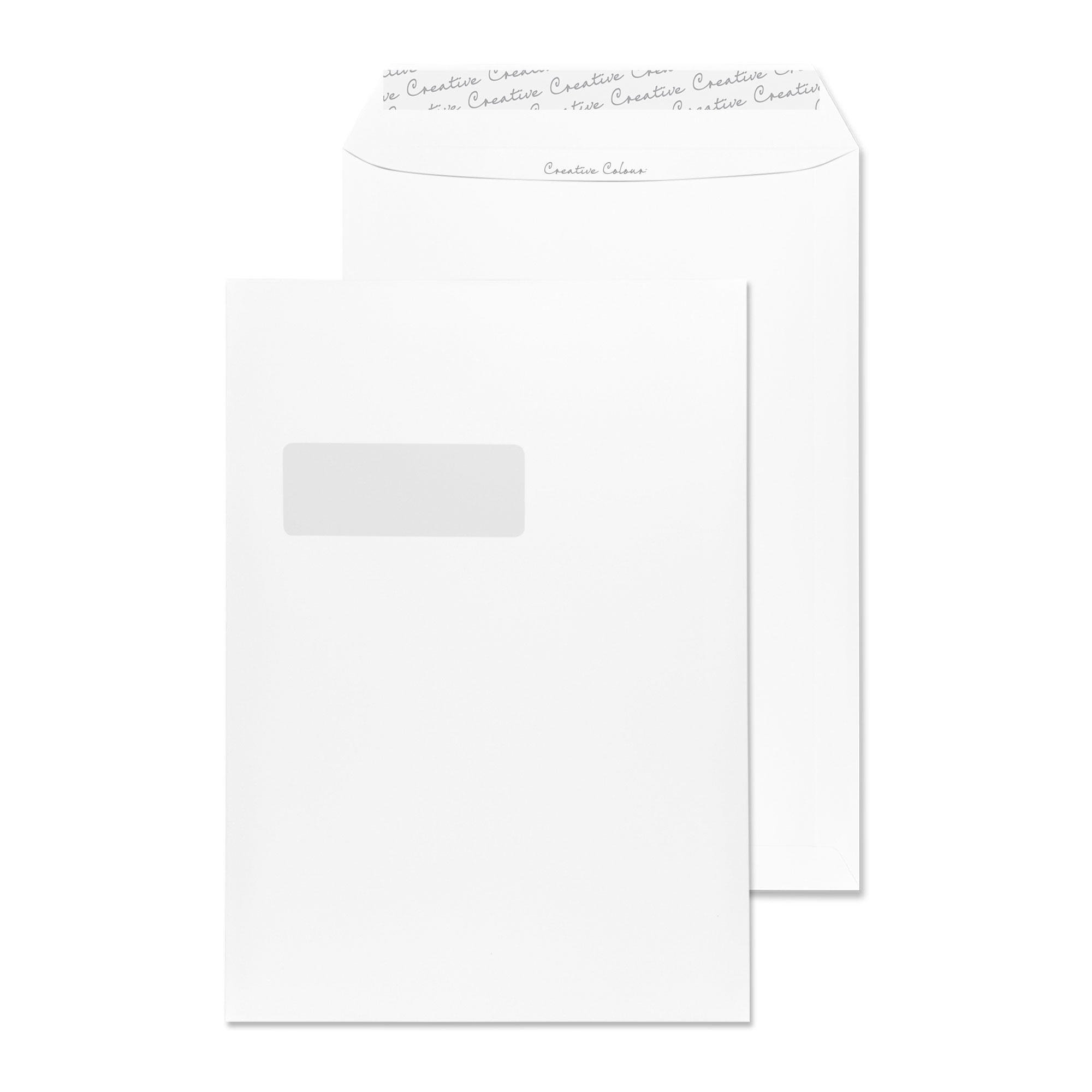 Blake Creative Colour Milk White Window L Seal Pocket 324x229mm Blake Creative Colour Milk White Window L Seal Pocket 324x229mm 120gm2 Pack 250 Code 951w 3p