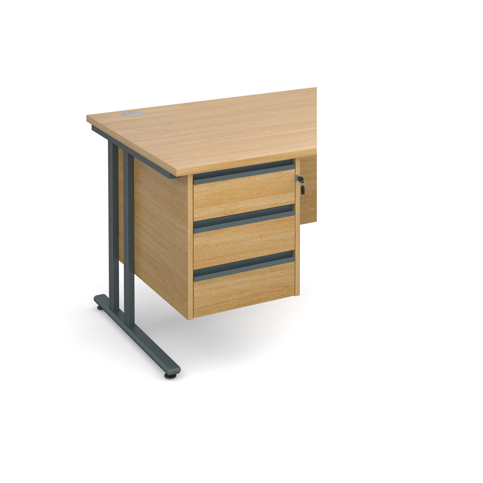 Maestro 25 Gl 3 Drawer Fixed Pedestal Oak Maestro 25 Gl 3 Drawer Fixed Pedestal Oak