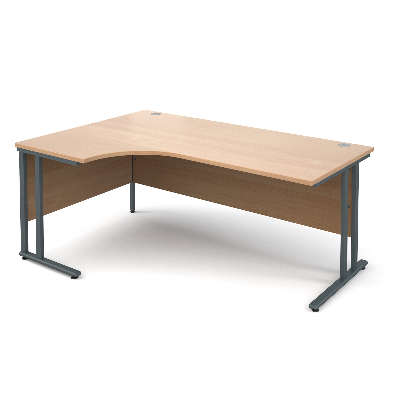 Maestro 25 Gl Left Hand Ergonomic Desk 1800mm Graphite Cantilever Maestro 25 Gl Left Hand Ergonomic Desk 1800mm Graphite Cantilever Frame Beech Top