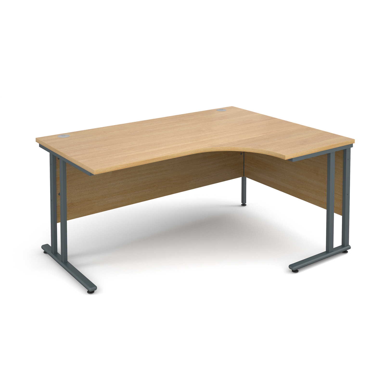 Maestro 25 Gl Right Hand Ergonomic Desk 1600mm Graphite Cantilever Maestro 25 Gl Right Hand Ergonomic Desk 1600mm Graphite Cantilever Frame Oak Top Stakelum Office Supplies Stationery Ireland School Books