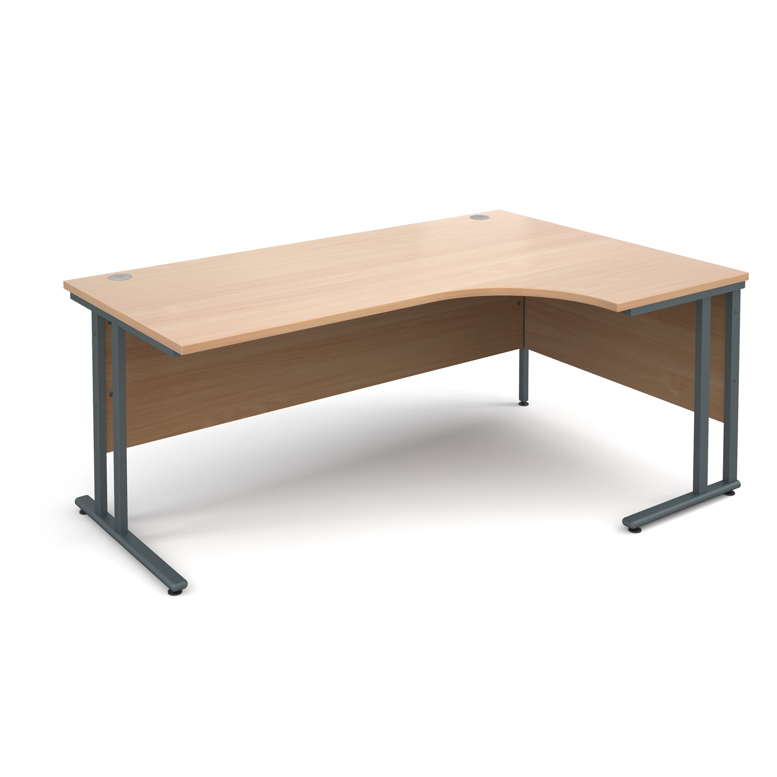 Maestro 25 Gl Right Hand Ergonomic Desk 1800mm Graphite Cantilever Maestro 25 Gl Right Hand Ergonomic Desk 1800mm Graphite Cantilever Frame Beech Top