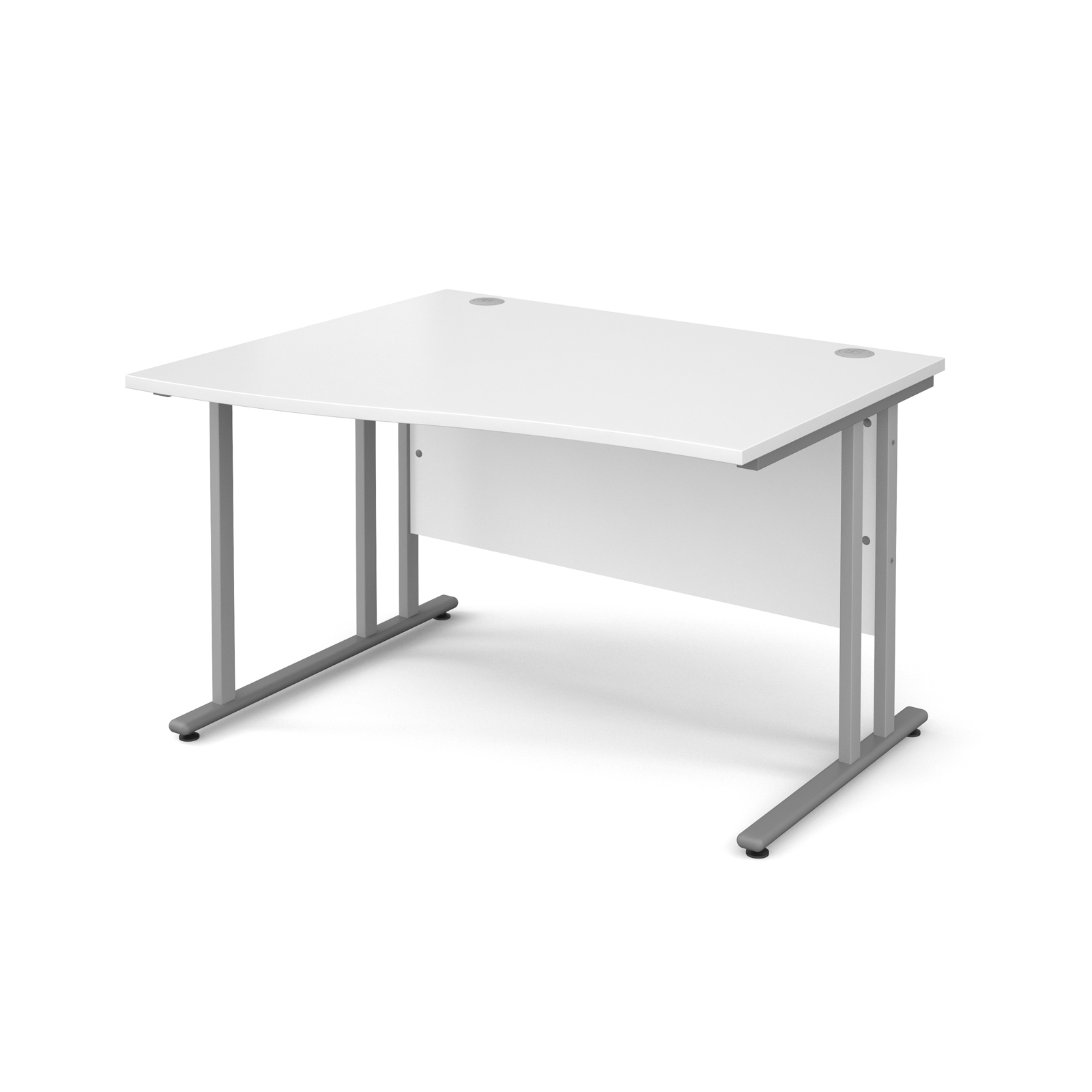 Maestro 25 Sl Left Hand Wave Desk 1200mm Silver Cantilever Frame Maestro 25 Sl Left Hand Wave Desk 1200mm Silver Cantilever Frame White Top