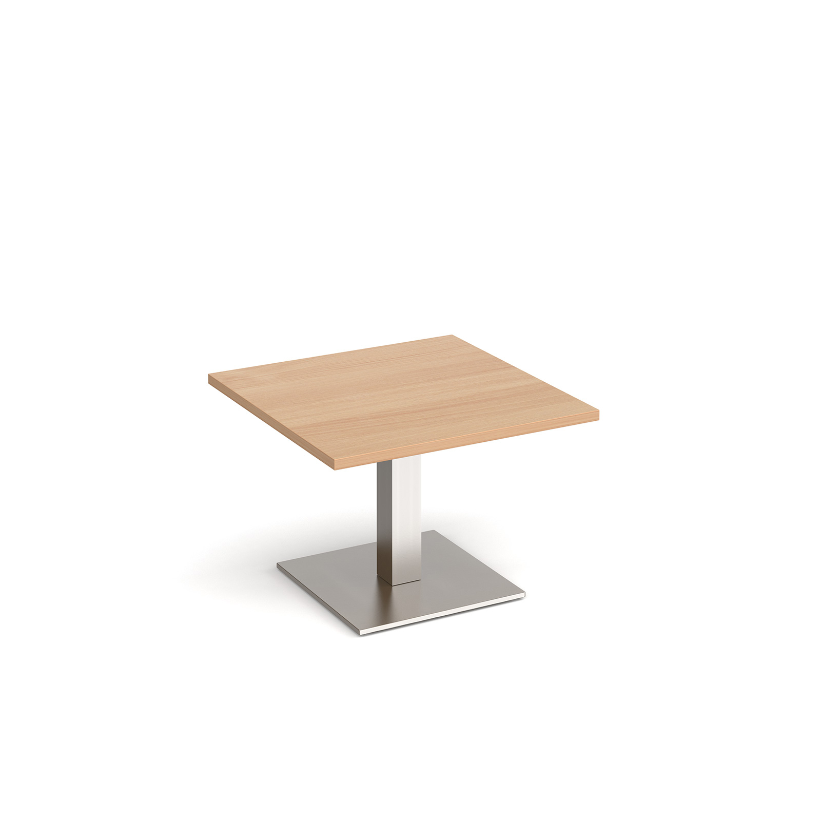 Brescia Square Coffee Table With Flat Brushed Steel Base