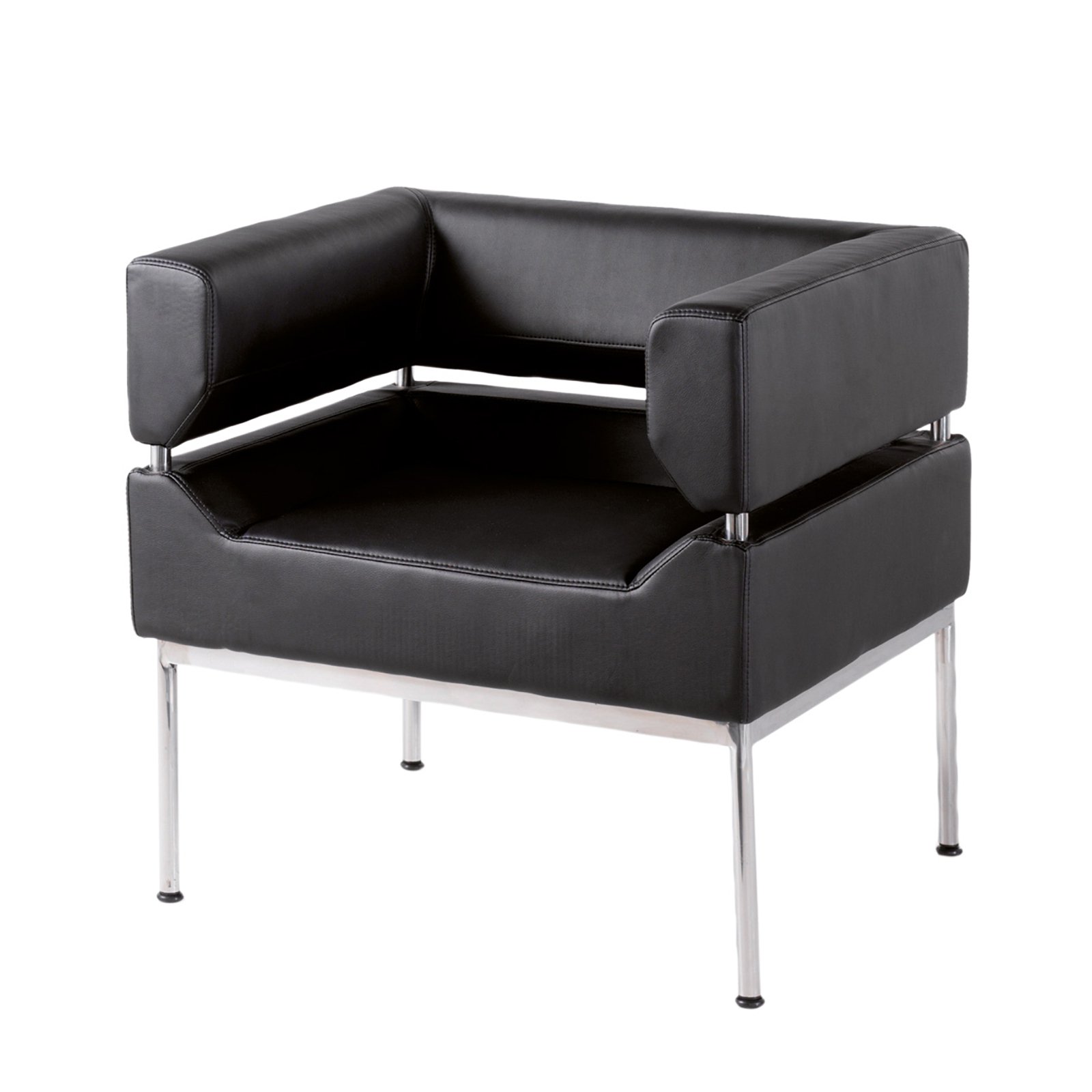 Benotto Reception Single Tub Chair 720mm Wide Black Faux Leather Benotto Reception Single Tub Chair 720mm Wide Black Faux Leather