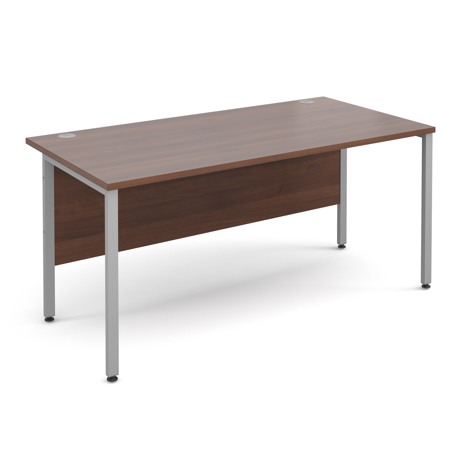 Maestro 25 Sl Straight Desk 1600mm X 800mm Silver H Frame Walnut Maestro 25 Sl Straight Desk 1600mm X 800mm Silver H Frame Walnut Top