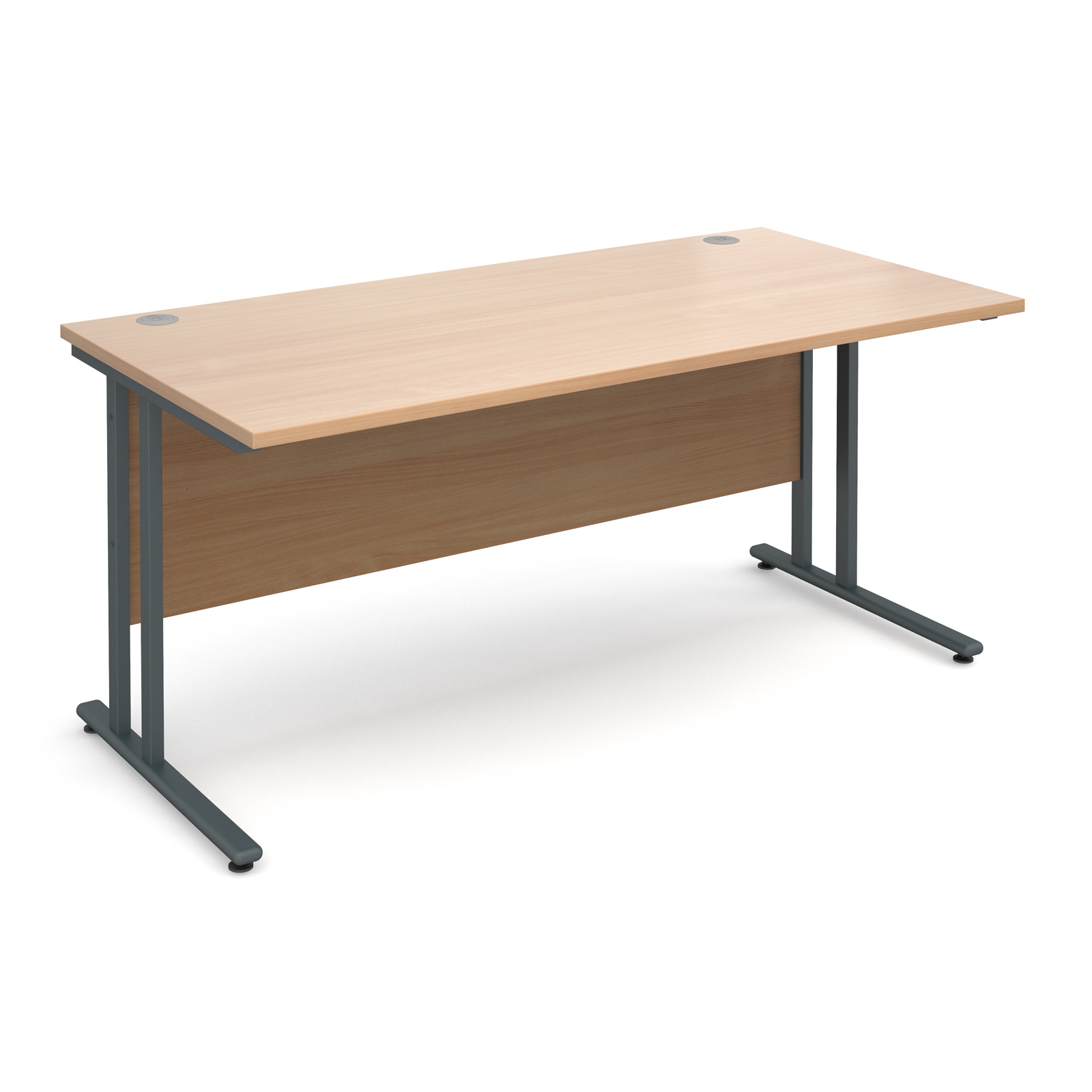 Maestro 25 Gl Straight Desk 1600mm X 800mm Graphite Cantilever Maestro 25 Gl Straight Desk 1600mm X 800mm Graphite Cantilever Frame Beech Top