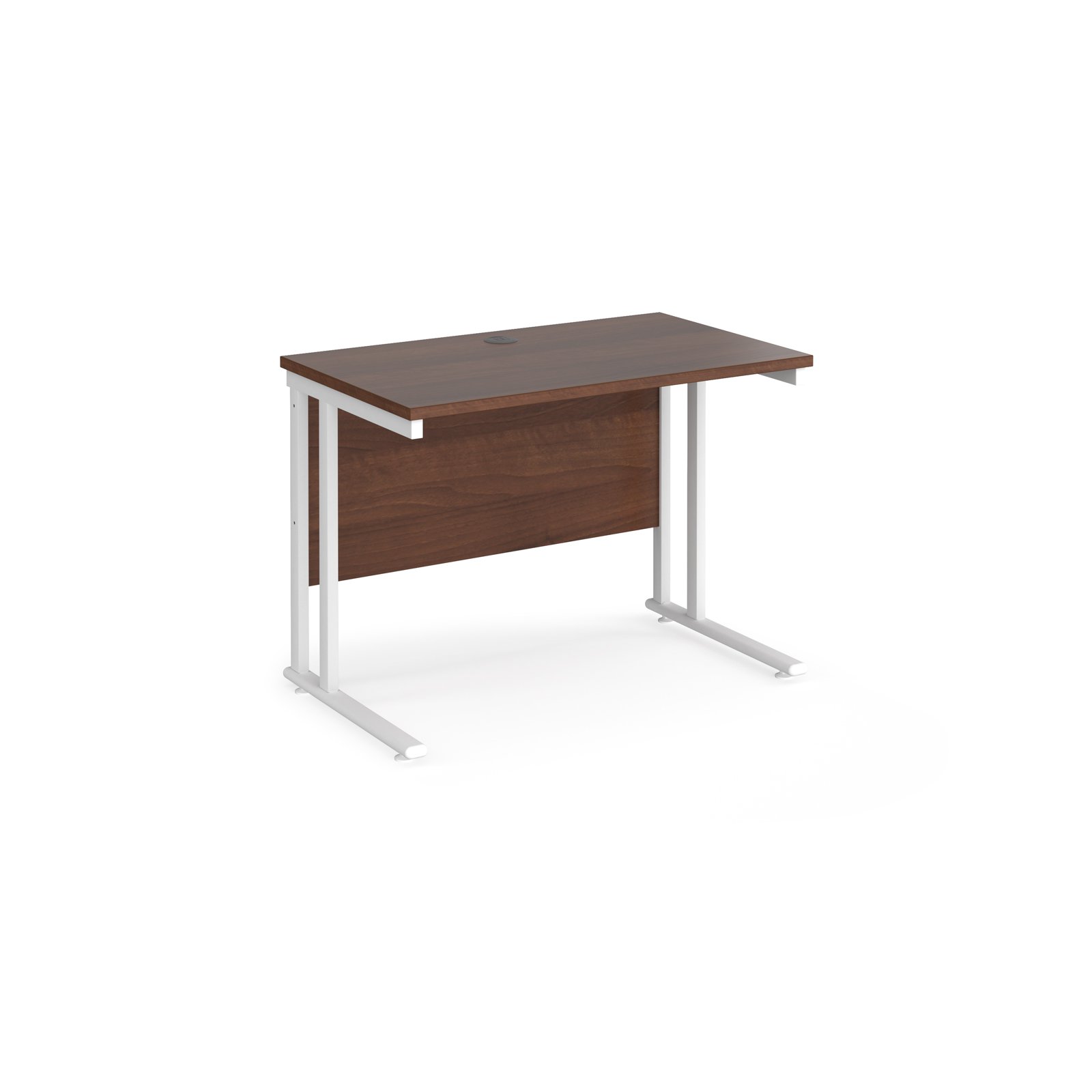 Maestro 25 Wl Straight Desk 1000mm X 600mm White Cantilever Frame Maestro 25 Wl Straight Desk 1000mm X 600mm White Cantilever Frame Walnut Top