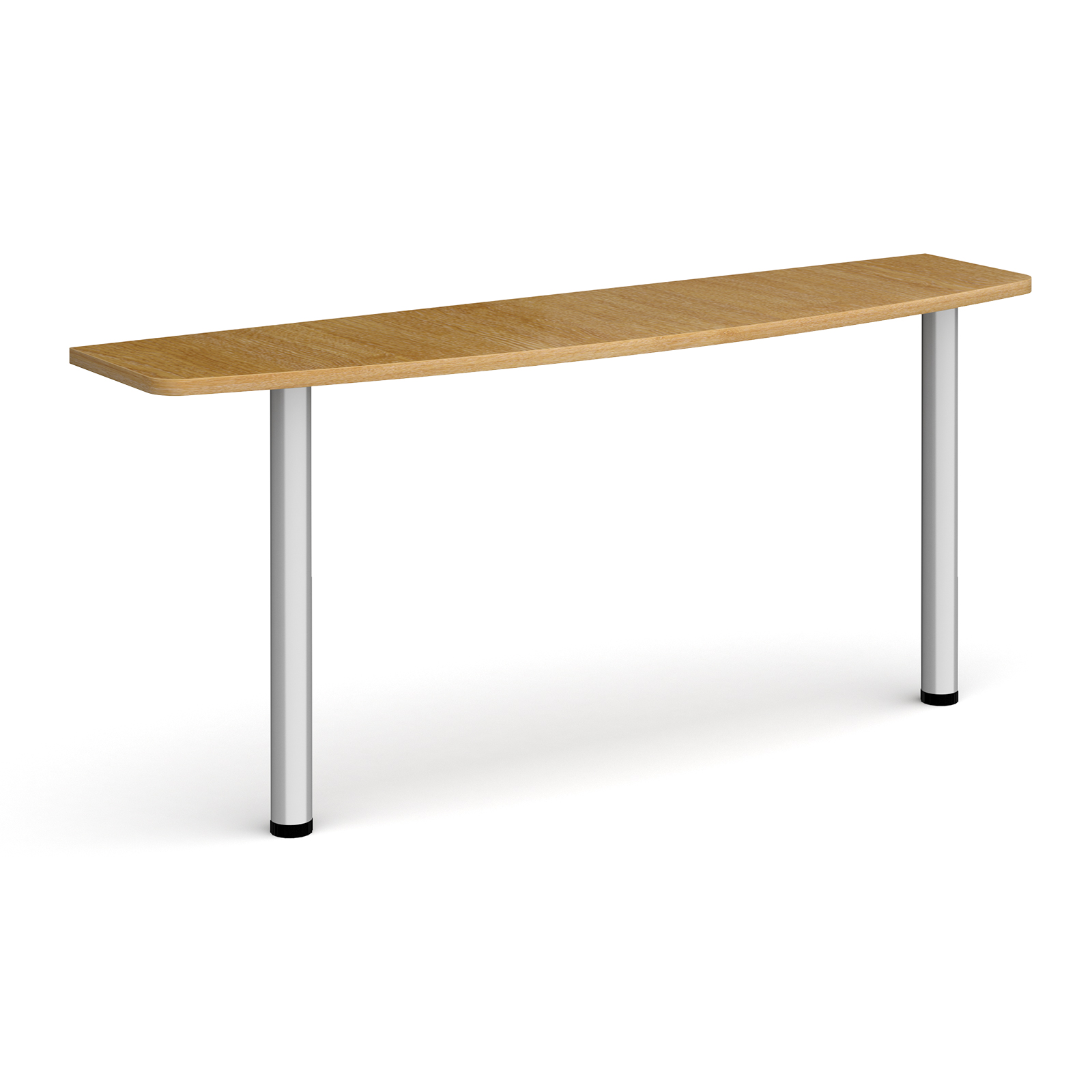 Dend desk extension table 1600mm wide with silver legs oak top