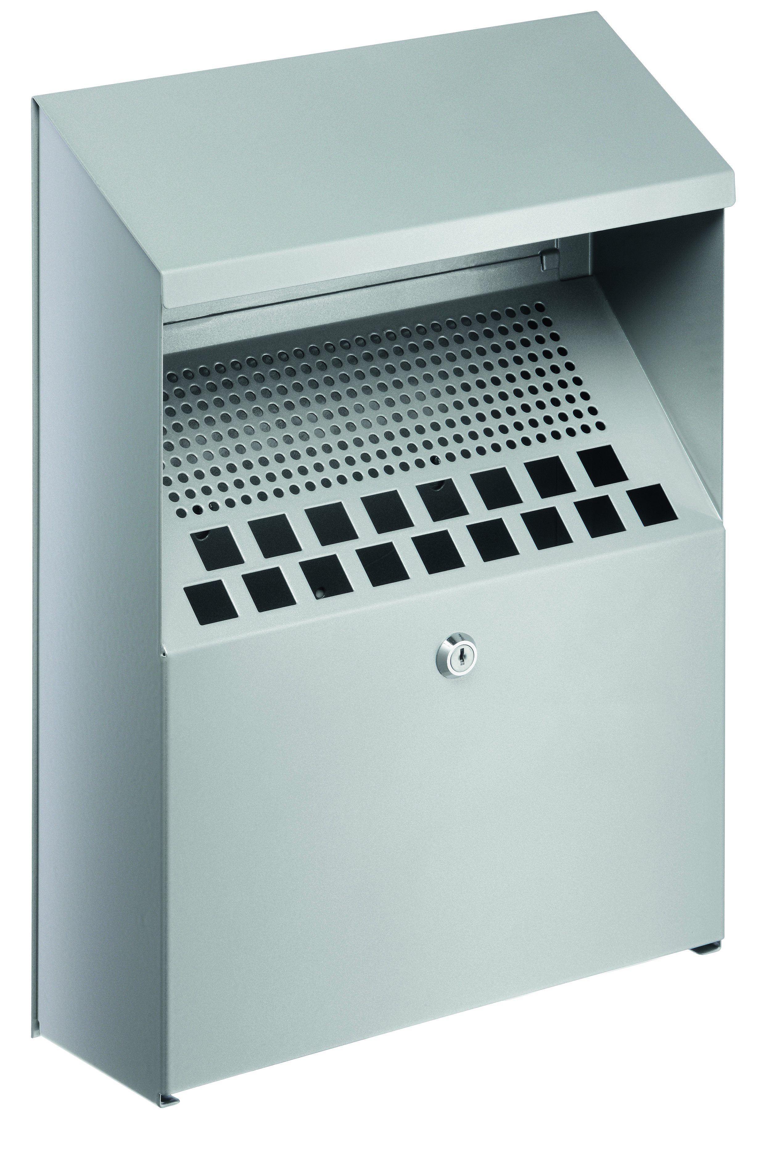 Durable Ash Bin Wall Mounted Capacity Of 4 Litres 310x107x450mm Durable Ash Bin Wall Mounted Capacity Of 4 Litres 310x107x450mm Silver Ref 3334 23