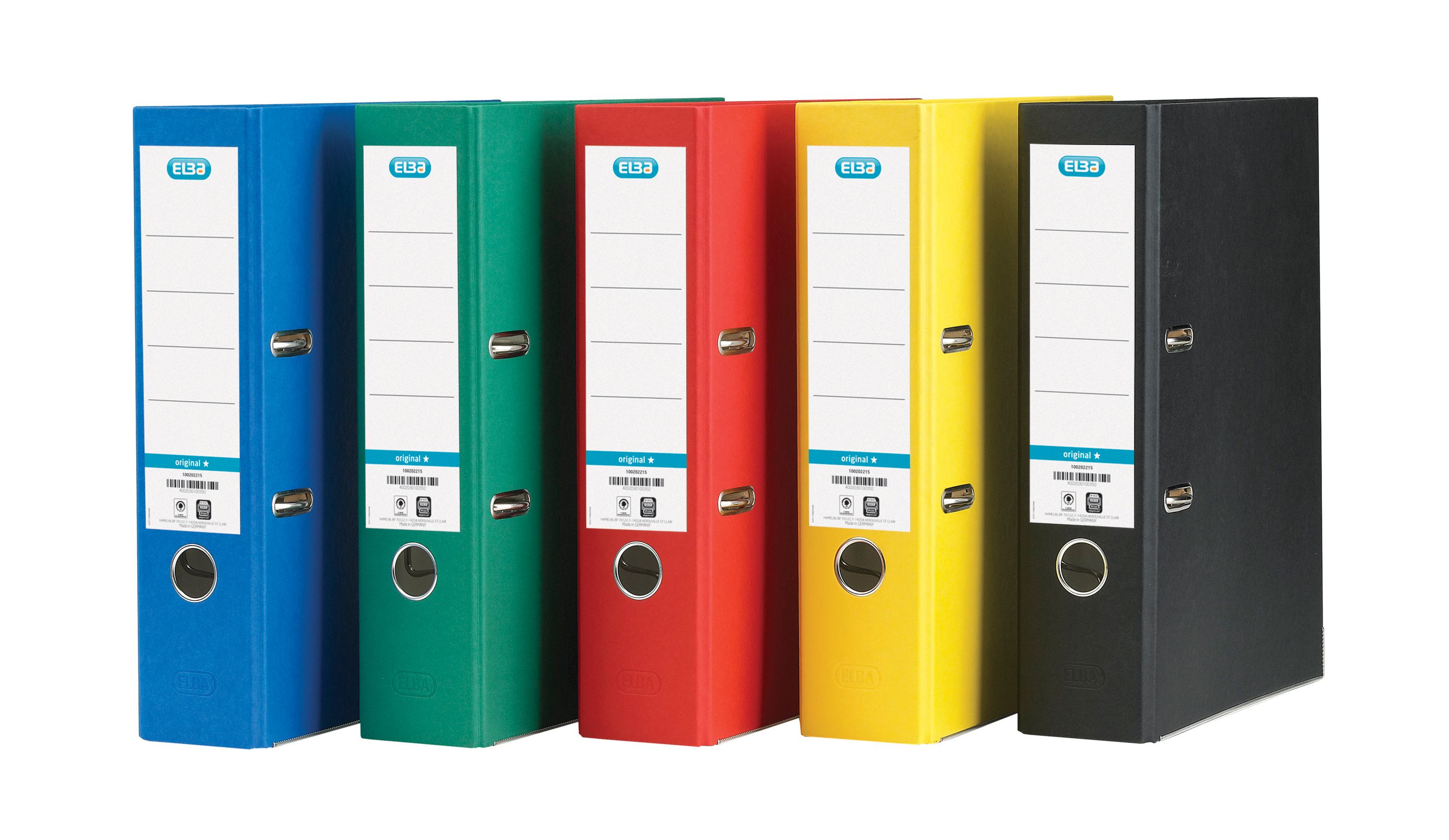 Elba Board Lever Arch File A4 Assorted Pack Of 10 100025220