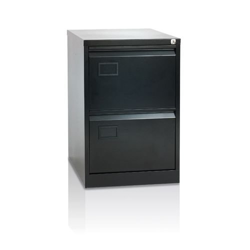 Initiative Steel Filing Cabinet 2 Drawer Black Office World Ltd Initiative Steel Filing Cabinet 2 Drawer Black