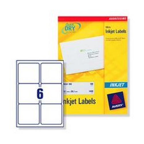 avery inkjet parcel labels 6up white pack 100 norwich office