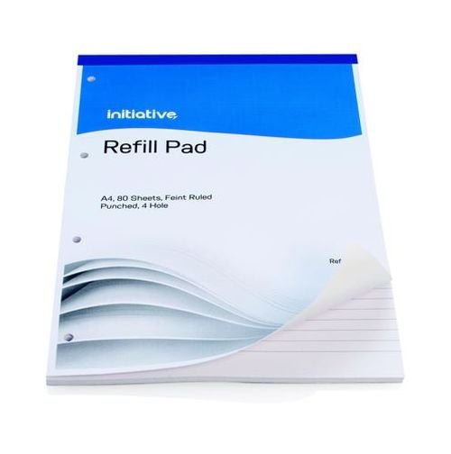 Initiative Refill Pad A4 60gsm Feint Ruled and Punched 4 Hole 160 pages