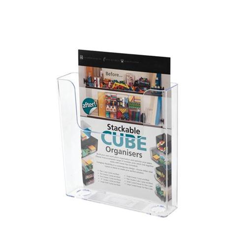 Flatback Literature Holder Wall Mounted Single Pocket Portrait A5 Clear 5 Star Office Supplies