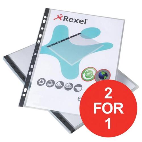 Rexel Eco Filing Pockets Multipunched Recycled Polypropylene A4 Ref Rexel Eco Filing Pockets Multipunched Recycled Polypropylene A4 Ref 2102242 Pack 25 2 For 1 Jan Mar 18