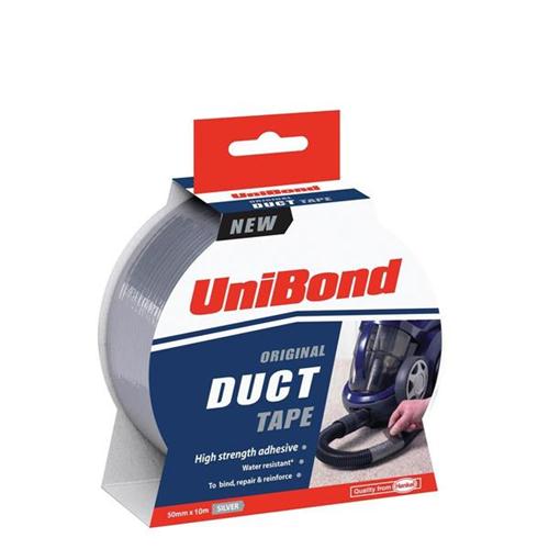 Unibond 1667753 Duct Tape Silver 50mm x 25m Heavy Duty Waterproof Cloth