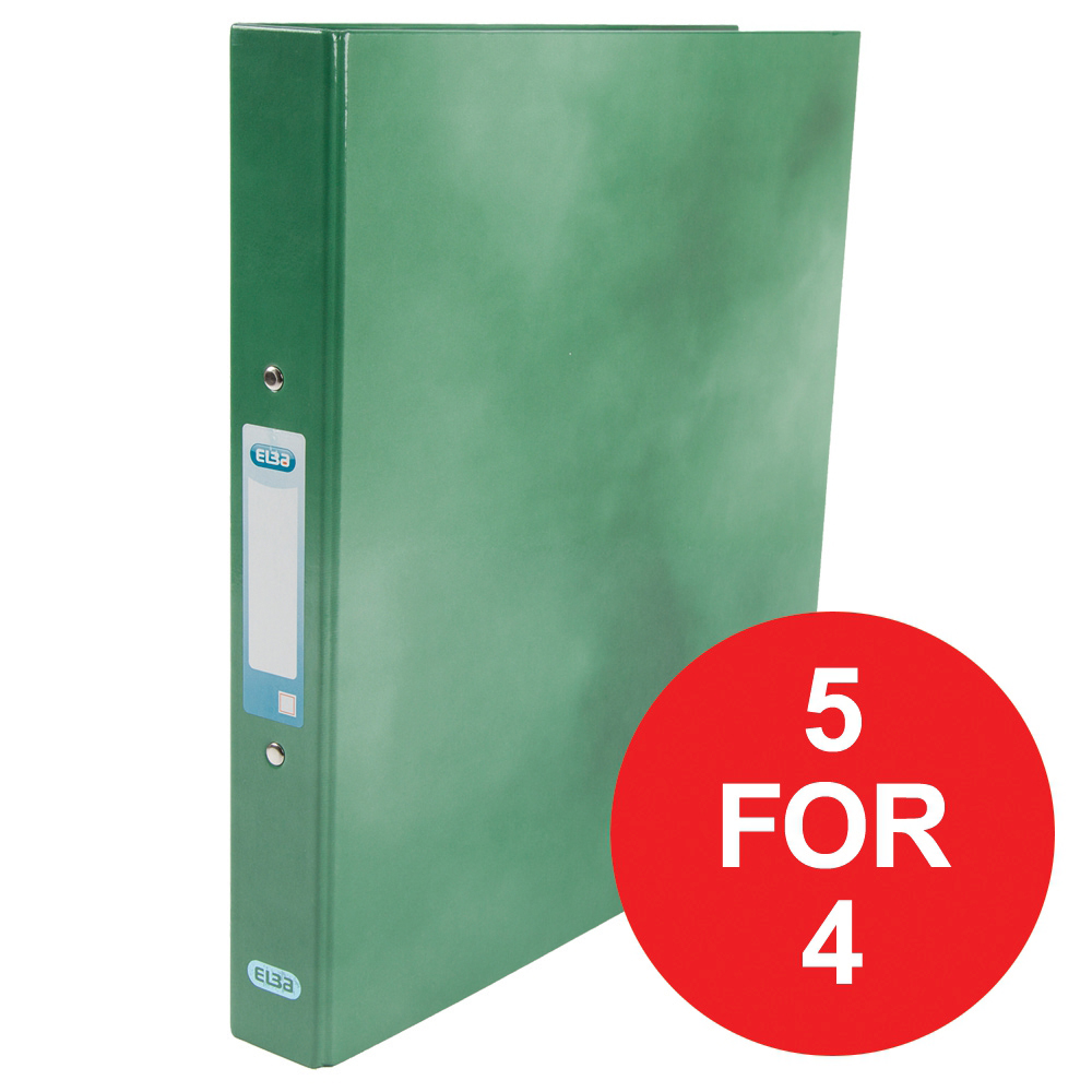 Elba Ring Binder Laminated Gloss Finish 2 O 25mm A4 Plus Green Elba Ring Binder Laminated Gloss Finish 2 O 25mm A4 Plus Green Ref 400017756 5 For 4 Jan Dec 2018