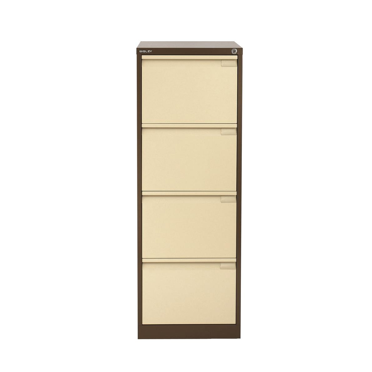 Bisley Filing Cabinet 4 Drawer 470x622x1321mm Coffee Cream Ref