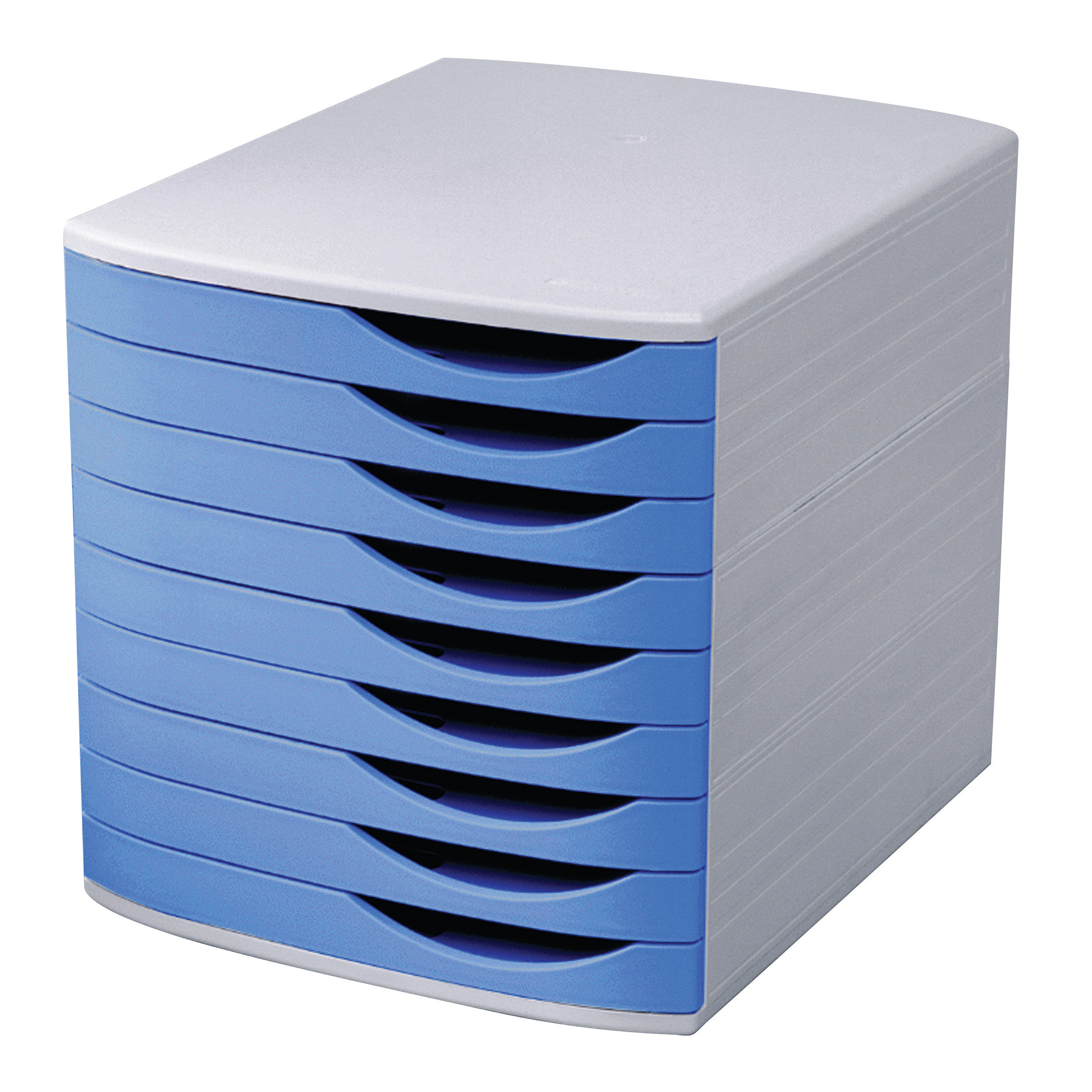 Alto Office 5 Star Elite Desktop Drawer Set 9 Drawers A4 And Foolscap Grey Blue