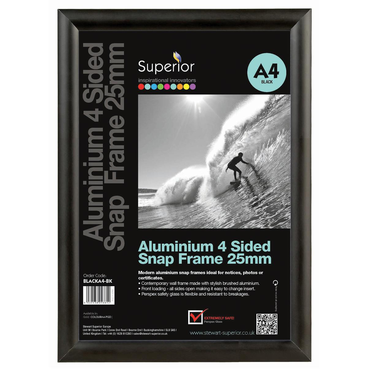 Snap Frame With Mounting Kit Aluminium Anti Glare Pvc Front Snap Frame With Mounting Kit Aluminium Anti Glare Pvc Front Loading A1 629x20x735mm Black