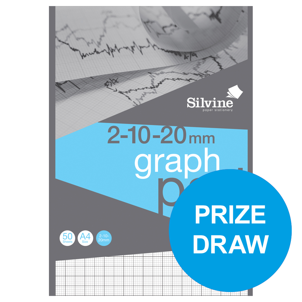 silvine student graph pad 90gsm 2mm 10mm 20mm grid 50 sheets a4 ref