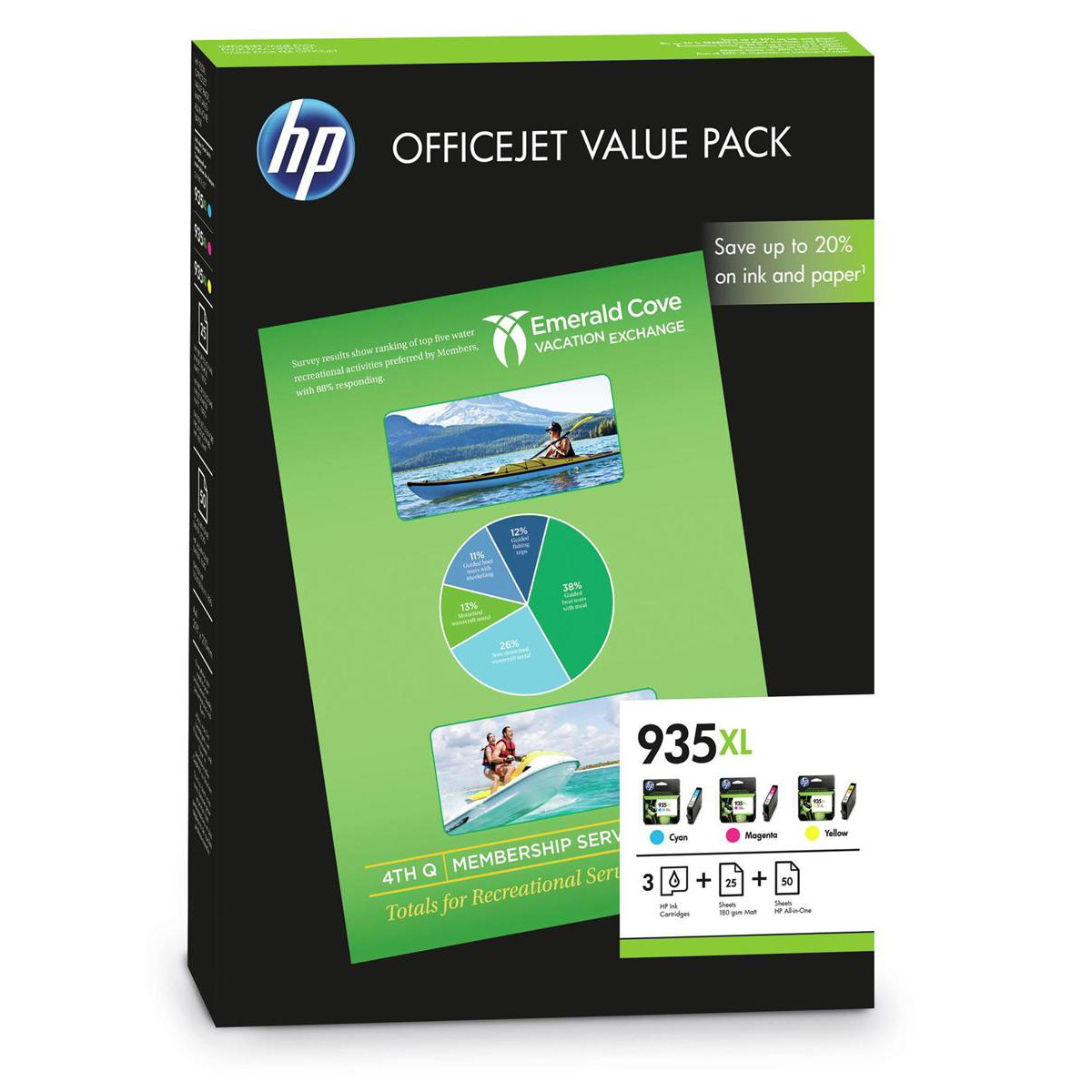 Hp No 935xl Ink Cartridge Officejet Value Pack C M Y Plus A4 Paper Hp No 935xl Ink Cartridge Officejet Value Pack C M Y Plus A4 Paper Ref F6u78ae