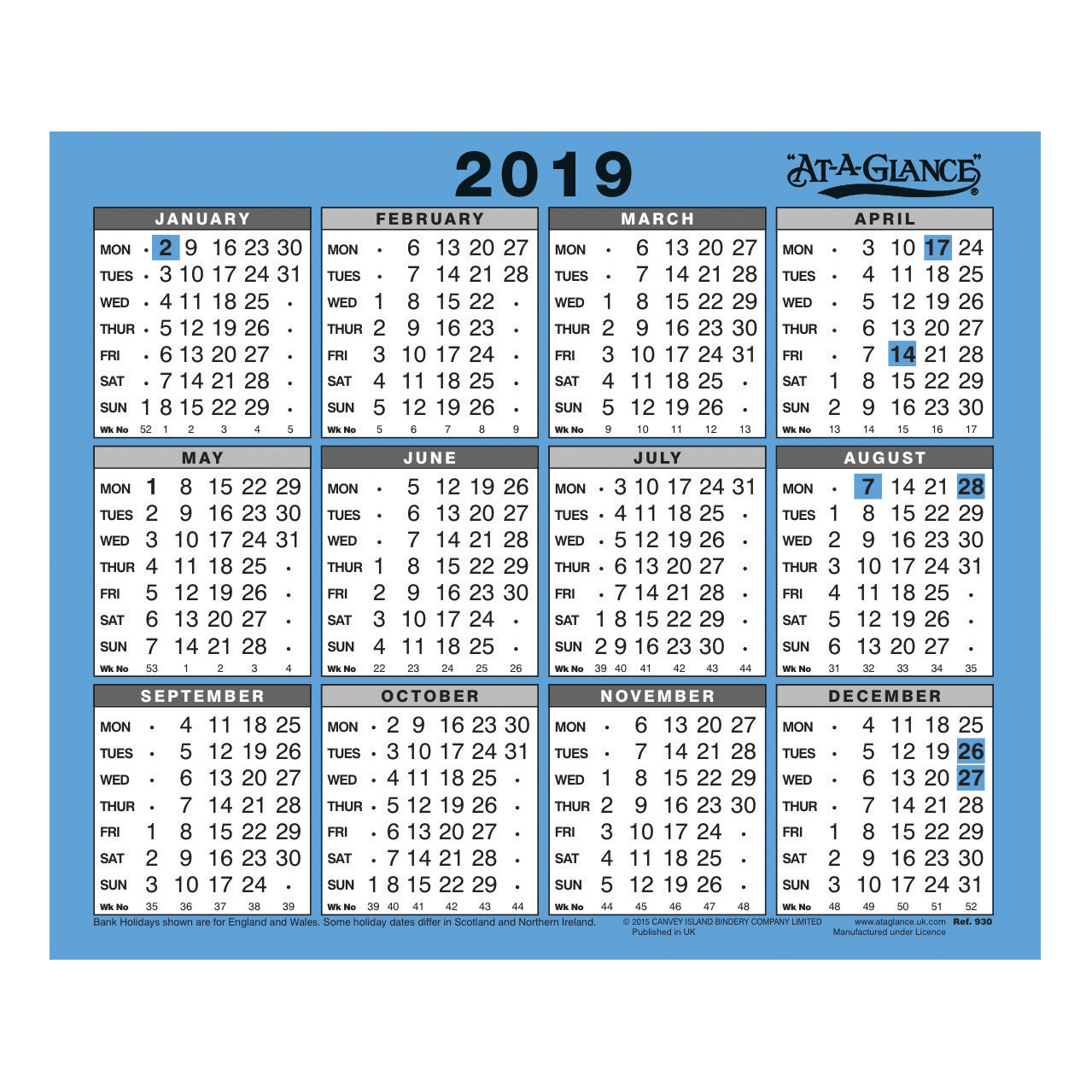 at-a-glance-2019-wall-desk-calendar-year-to-view-gloss-board-binding