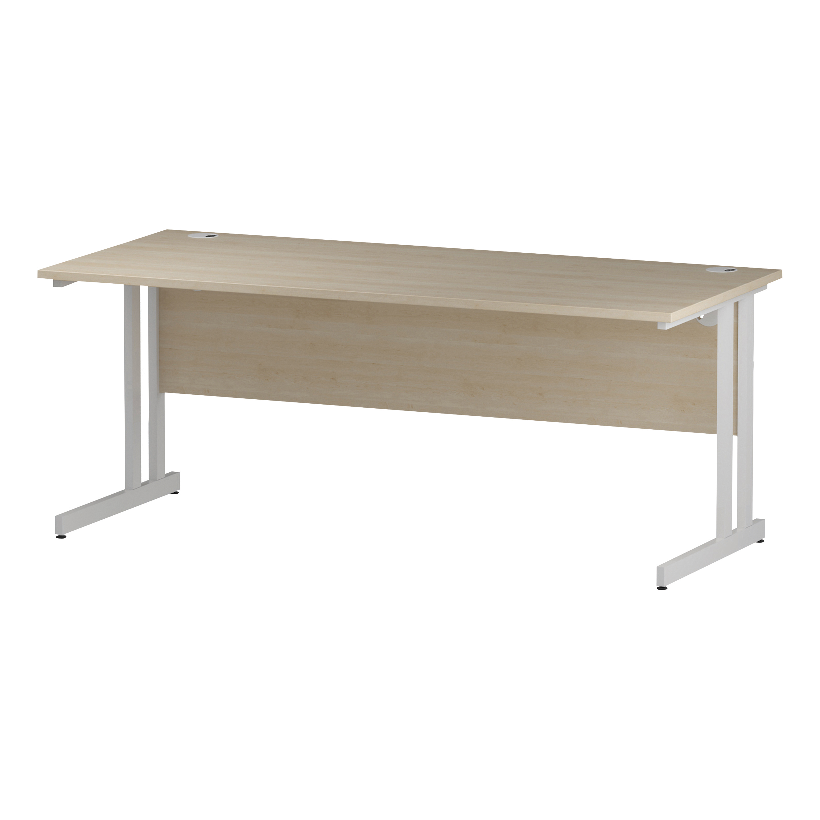 Trexus Rectangular Slim Desk White Cantilever Leg 1800x600mm Maple Trexus Rectangular Slim Desk White Cantilever Leg 1800x600mm Maple Ref I002430