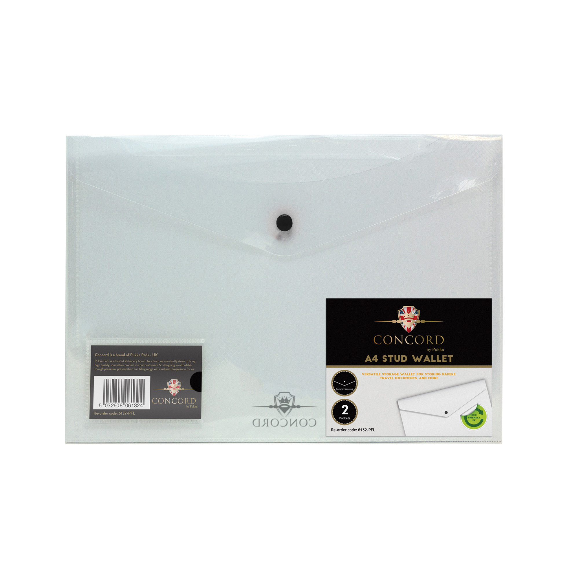 Concord Value Stud Wallet File Polypropylene A4 Clear 6132 Pfl Pack Concord Value Stud Wallet File Polypropylene A4 Clear 6132 Pfl Pack 5
