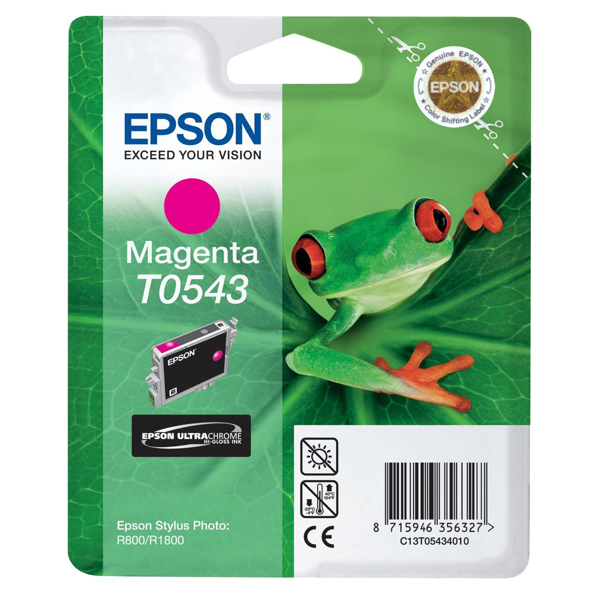 Epson T0543 Inkjet Cartridge Frog Page Life 400pp 13ml Magenta Ref Epson T0543 Inkjet Cartridge Frog Page Life 400pp 13ml Magenta Ref C13t05434010