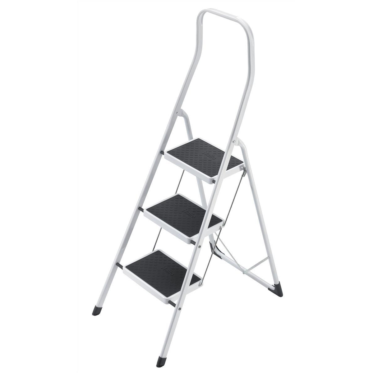 5 Star Step Stool Mobile Spring-loaded Castors up to 150kg Top D290xH430xBase D435mm 5kg Black