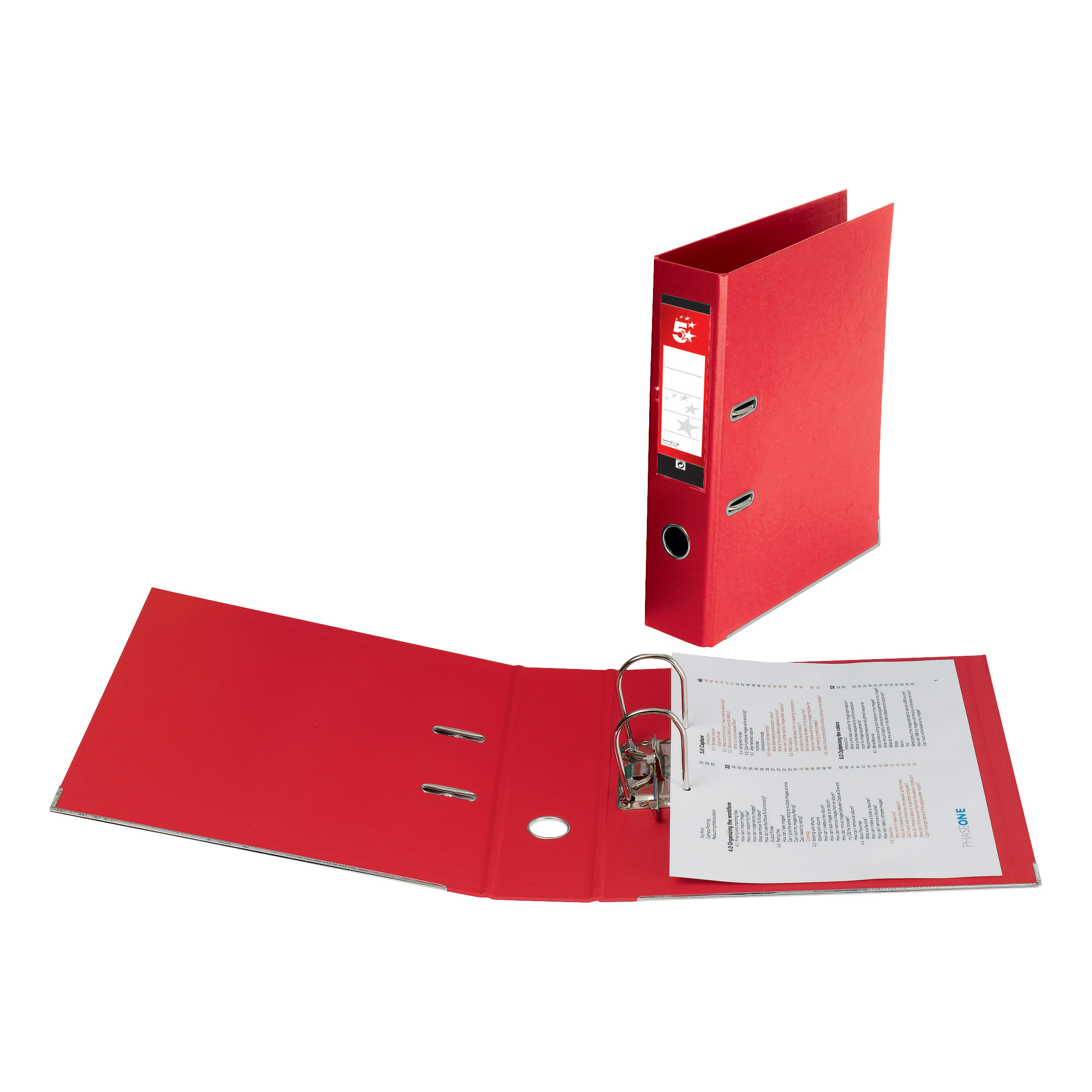 5 Star Office Lever Arch File Polypropylene Capacity 70mm Foolscap Red