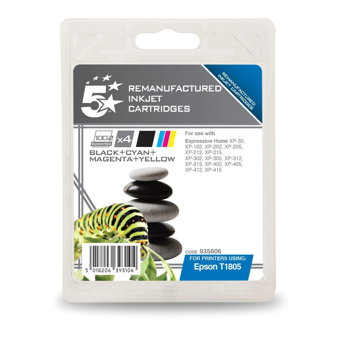 5 Star Office Reman Inkjet Cartridges Blk 2ml C M Y 3 3ml Epson 5 Star Office Reman Inkjet Cartridges Blk 2ml C M Y 3 3ml Epson C13t18064012 Alternative Pack 4