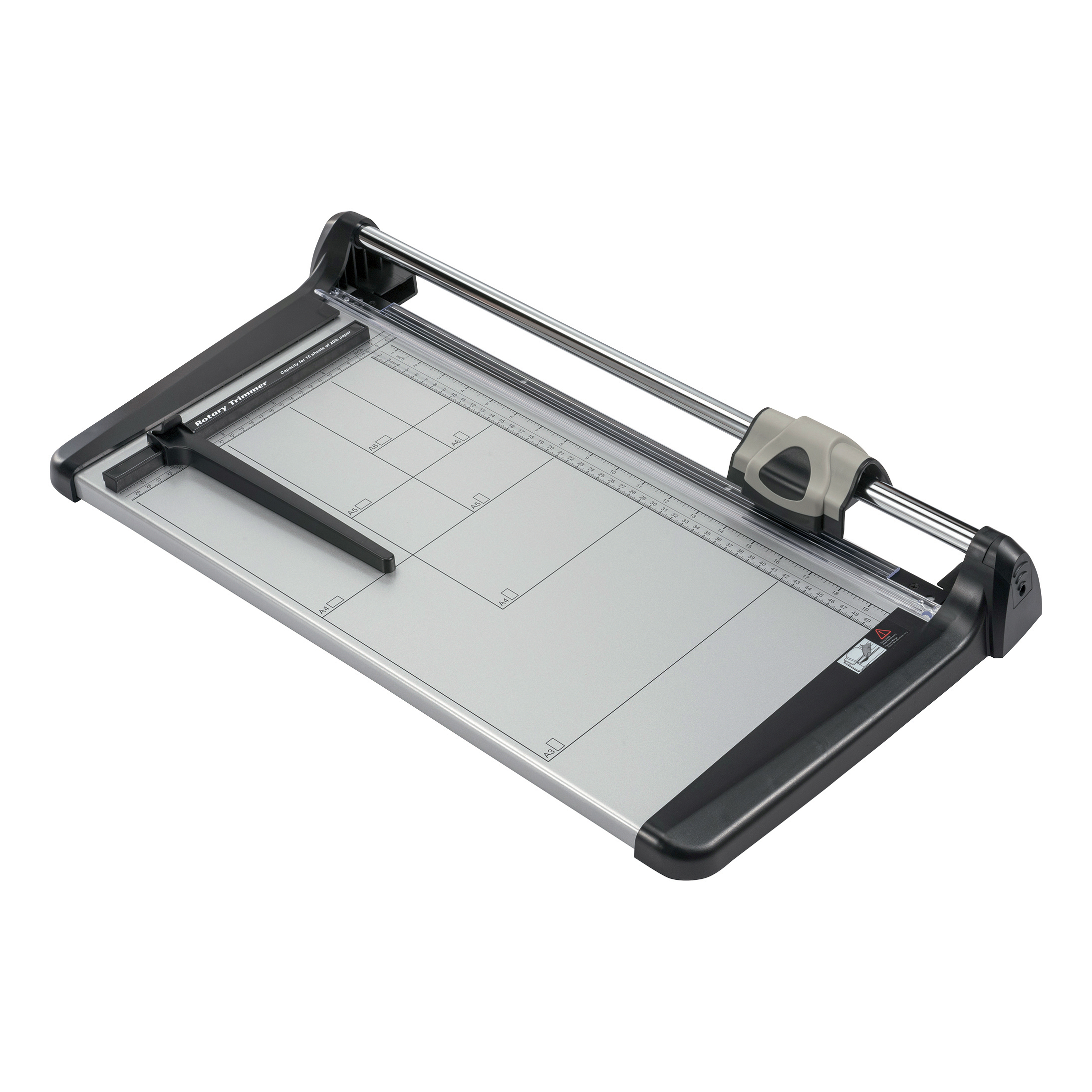 5 Star Office Trimmer Heavy Duty Steel Table Capacity 15 Sheets 5 Star Office Trimmer Heavy Duty Steel Table Capacity 15 Sheets Cutting Length 480mm A3 Silver Black