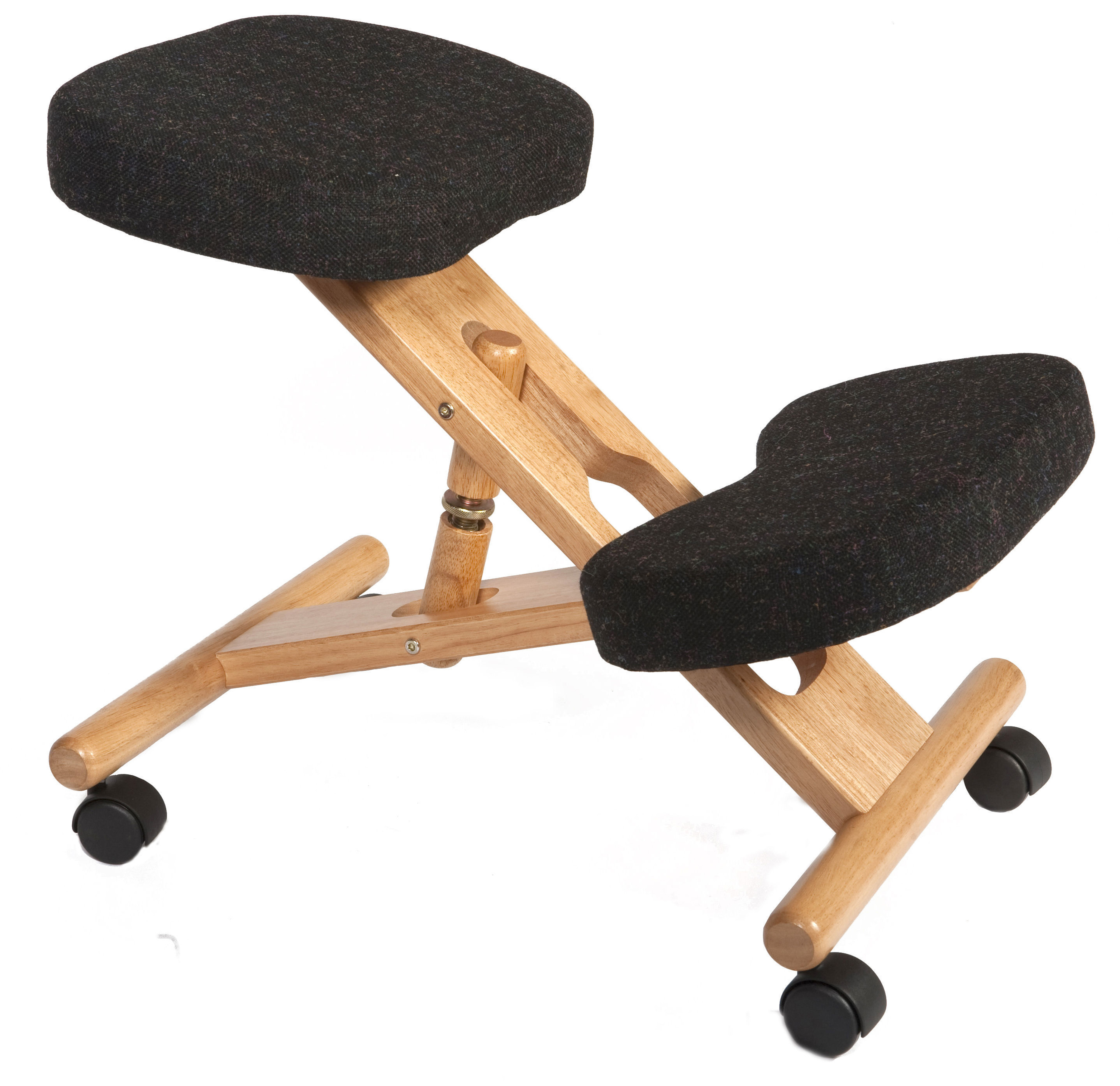 Teknik Office Posture Wooden Framed Ergonomic Kneeling Chair With Teknik Office Posture Wooden Framed Ergonomic Kneeling Chair With Charcoal Fabric Cushions