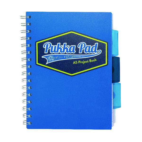 Pukka Vision Wirebound Project Book A5 Blue Pack Of 3