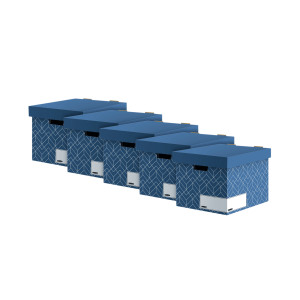 Bankers+Box+Decor+Storage+Box+Blue+%285+Pack%29+4483701
