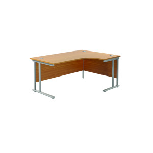 Jemini+Radial+Right+Hand+Cantilever+Desk+1800x1200x730mm+Nova+Oak%2FSilver+KF807841