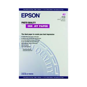 Epson+White+Photo+Inkjet+A3+Paper+104gsm+%28Pack+of+100%29+C13S041068