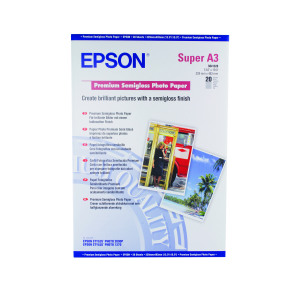 Epson+A3+Premium+Semi-Gloss+Photo+Paper+A3%2B+250gsm+%28Pack+of+20%29+C13S041328