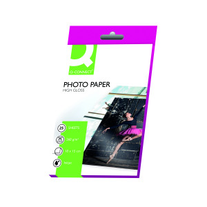 Q-Connect+White+10x15cm+Glossy+Photo+Paper+260gsm+%28Pack+of+25%29+KF01906