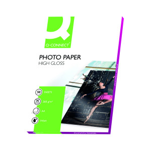 Q-Connect+A4+White+High+Gloss+Photo+Paper+260gsm+%28Pack+of+50%29+KF02772