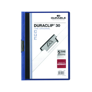 Durable+3mm+DURACLIP+File+A4+Dark+Blue+%28Pack+of+25%29+2200%2F07