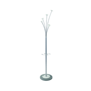 Alba+Festival+High+Capacity+Coat+Stand+with+Umbrella+Holder+350x350x1870mm+Silver%2FWhite+PMFESTY2BC